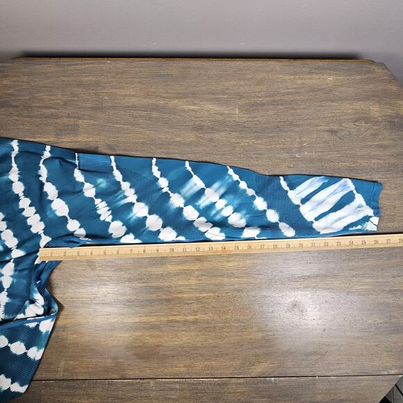 Victoria’s Secret Pink Womens Seamless Blue Green White Tie Dye Leggings Size L - Picture 6 of 6